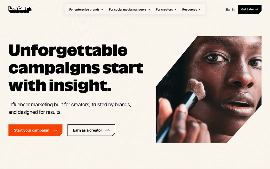 Later, a visual-first social scheduler for Instagram-led brands.